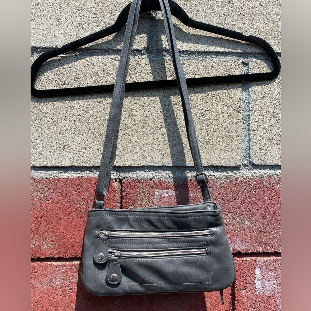 Gray Zippered Stylish Shoulder Purse